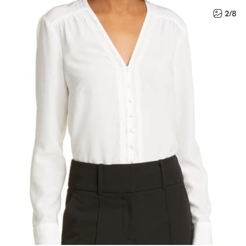 Veronica Beard Marella Silk Button-Front Blouse -… - image 4